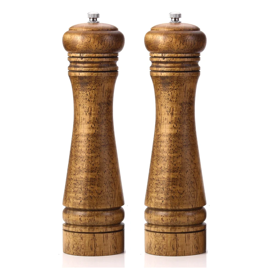 Salt and Pepper Mill , Solid Wood Pepper Mill with Strong Adjustable Ceramic Grinder kitchen accessories set of 2 (5 8 10 inch)
Salt and Pepper Mill , Solid Wood Pepper Mill with Strong Adjustable Ceramic Grinder kitchen accessories set of 2 (5 8 10 inch)