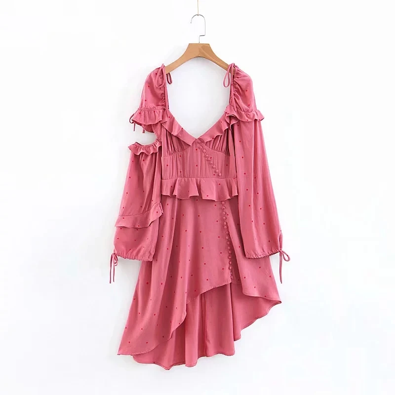 NiceMix 2019 Women Polka Dot Vintage Palace-Style Dress Female Backless Long Sleeve Ruffle Asymmetric Sexy Irregular Dress
NiceMix 2019 Women Polka Dot Vintage Palace-Style Dress Female Backless Long Sleeve Ruffle Asymmetric Sexy Irregular Dress