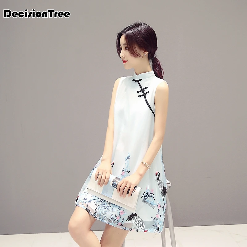 2019 summer retro chinese traditional qipao women lace chiffon cheongsam female sleeveless crane print improved cheongsam dress
2019 summer retro chinese traditional qipao women lace chiffon cheongsam female sleeveless crane print improved cheongsam dress
