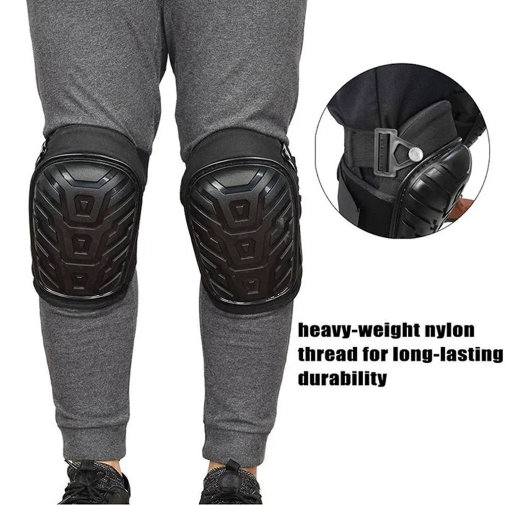 

1 Pair Professional Knee Pads with Adjustable Straps Safe EVA Gel Cushion PVC Shell Knee Pads for Heavy Duty Work