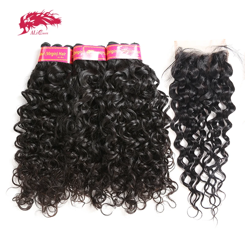 Ali Queen Hair Products Brazilian Water Wave 3pcs Human Hair Bundles With 4x4 Swiss Lace Closure Free/Middle Part Virgin Hair
Ali Queen Hair Products Brazilian Water Wave 3pcs Human Hair Bundles With 4x4 Swiss Lace Closure Free/Middle Part Virgin Hair