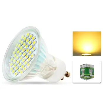 

GU10 480lm 640lm 5w 6w SMD 3528 48 60 LEDS Light Bulb With Glass Cover Warm White Cold Whtite AC 220V 230V Spotlight Spot Lamp