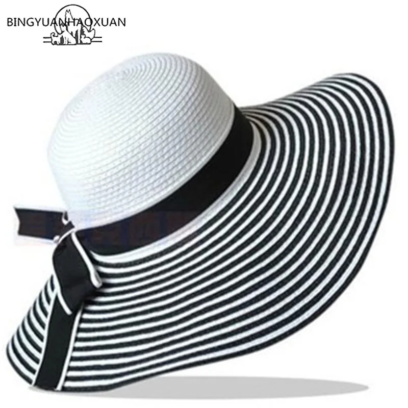 BINGYUANHAOXUAN Hot Sale Fashion Wind Black White Striped Bowknot Sun Summer Hat Lovely Women Straw Beach Hat Hat Wide-Brimmed
BINGYUANHAOXUAN Hot Sale Fashion Wind Black White Striped Bowknot Sun Summer Hat Lovely Women Straw Beach Hat Hat Wide-Brimmed