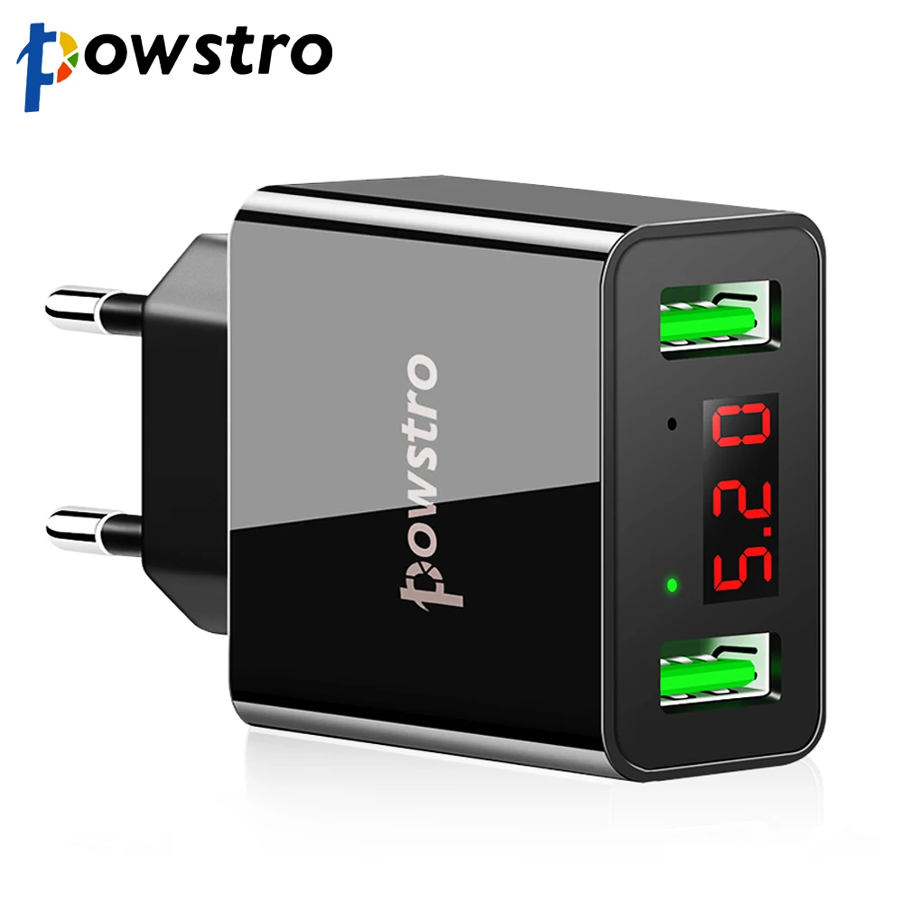 Powstro 2 USB Wall Charger 2.2A Universal Digital Display Phone Charger Travel Wall Charging Adapter for iPhone Samsung Xiaomi
Powstro 2 USB Wall Charger 2.2A Universal Digital Display Phone Charger Travel Wall Charging Adapter for iPhone Samsung Xiaomi