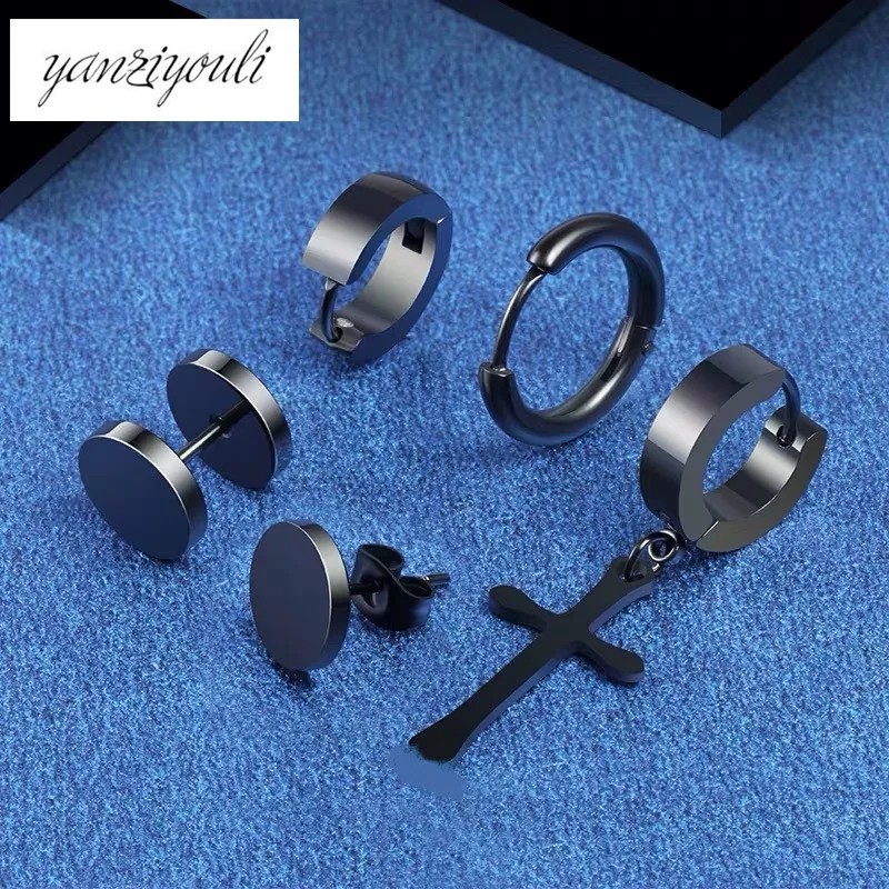 1 Set 3/4/5 Pcs Unisex Black Cross Round Stainless Steel Piercing Earring For Women Men Punk Gothic Barbell Stud Earring
1 Set 3/4/5 Pcs Unisex Black Cross Round Stainless Steel Piercing Earring For Women Men Punk Gothic Barbell Stud Earring
