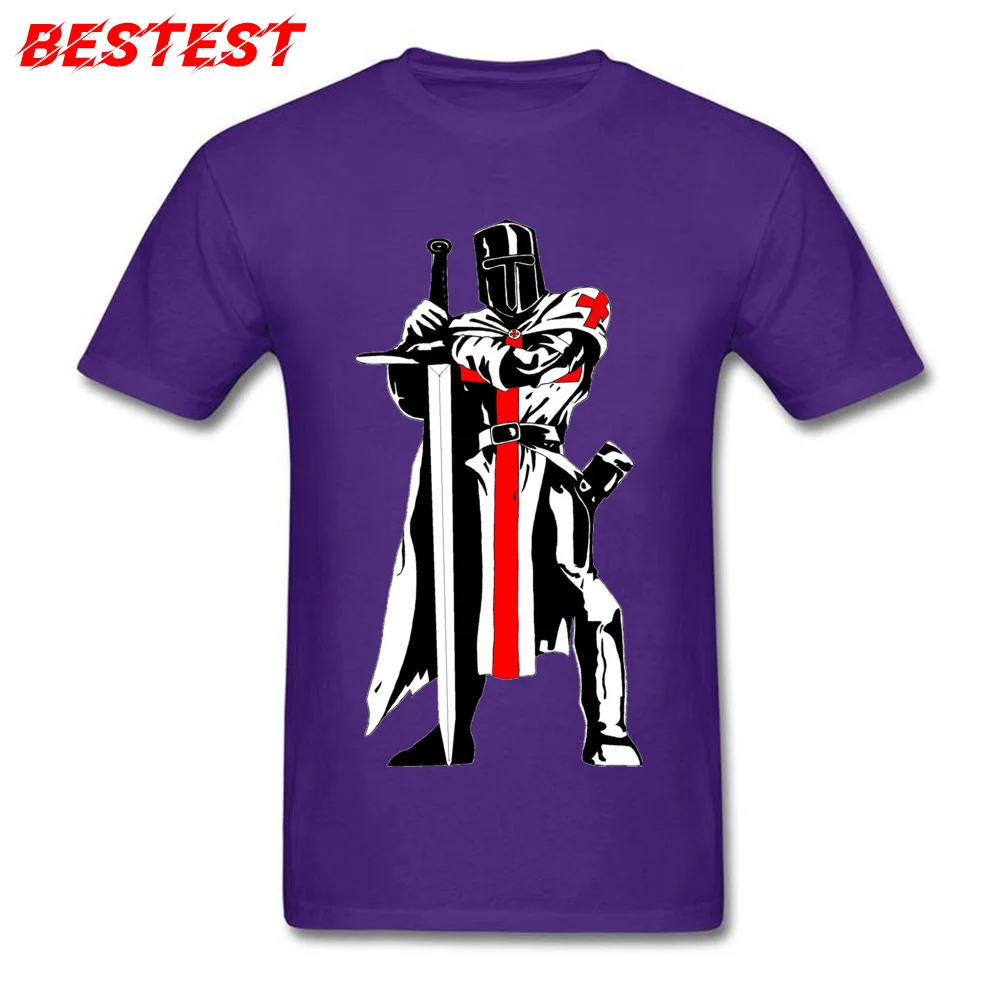 Summer Short Sleeve Tops Shirt Summer Fashion Crewneck Pure Cotton Tshirts Men's Top T-shirts 201896Ytemple flag medival knight 201896Ytemple flag medival knight purple
