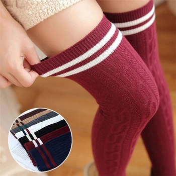 Jacquard Twist Pure Cotton Stocking Vertical Striped Slim Over The Knee High Socks Long Warm Autumn Winter Stocking Medias
Jacquard Twist Pure Cotton Stocking Vertical Striped Slim Over The Knee High Socks Long Warm Autumn Winter Stocking Medias