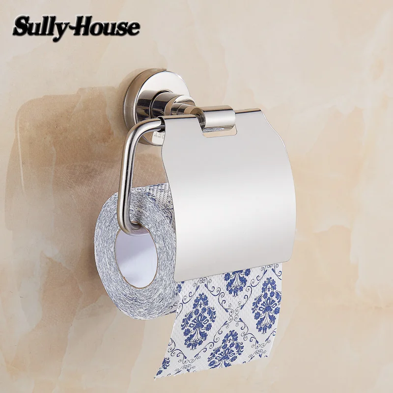 

Sully House Stainless Steel Toilet Paper Holder with cover,Tissue Holder Rack,Bathroom Paper Dispenser,Bathroom Accessories