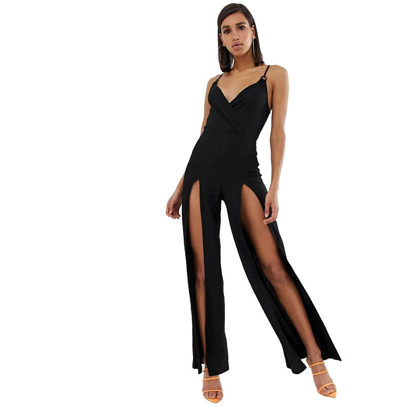 MINSUNDA Black High Slit Front Straight Leg Cami Jumpsuit Women Deep V Neck Lace Up Back Sexy Jumpsuits Ladies Casual Jumpsuit
MINSUNDA Black High Slit Front Straight Leg Cami Jumpsuit Women Deep V Neck Lace Up Back Sexy Jumpsuits Ladies Casual Jumpsuit