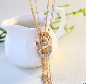Sale fine jewelry 2015 korean luxury Austria tassel pendant gold chain long necklace women sweater accessories wholesale/gift
Sale fine jewelry 2015 korean luxury Austria tassel pendant gold chain long necklace women sweater accessories wholesale/gift