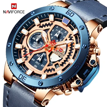 NAVIFORCE Casual Sport Watches Men Blue Military Leather Wrist Watch Top Brand Luxury Man Clock Fashion Chronograph Watch 9159
NAVIFORCE Casual Sport Watches Men Blue Military Leather Wrist Watch Top Brand Luxury Man Clock Fashion Chronograph Watch 9159