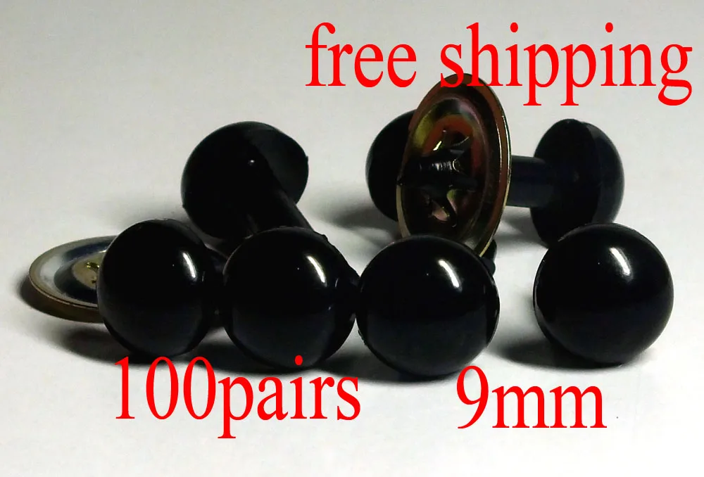 100 pairs 9mm full black plastic safety toy eyes with washer for toy accessories
100 pairs 9mm full black plastic safety toy eyes with washer for toy accessories