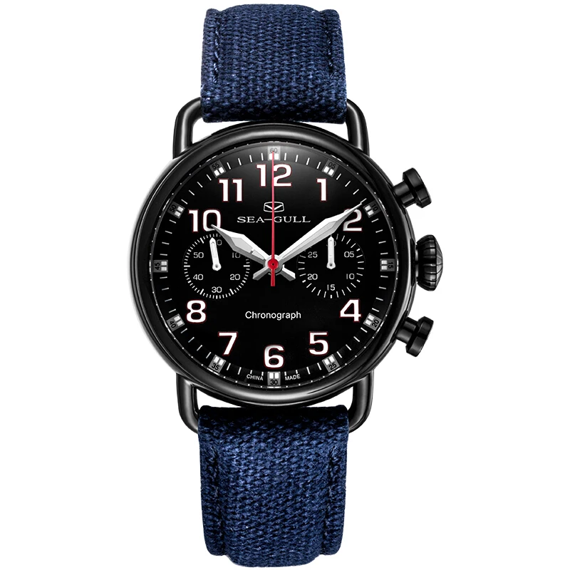 Seagull PVD Black Case Hand Wind Mechanical Chronograph Chinese Military Watch Luminous Arabic Numerals Black Dial 811.23.5025H
Seagull PVD Black Case Hand Wind Mechanical Chronograph Chinese Military Watch Luminous Arabic Numerals Black Dial 811.23.5025H