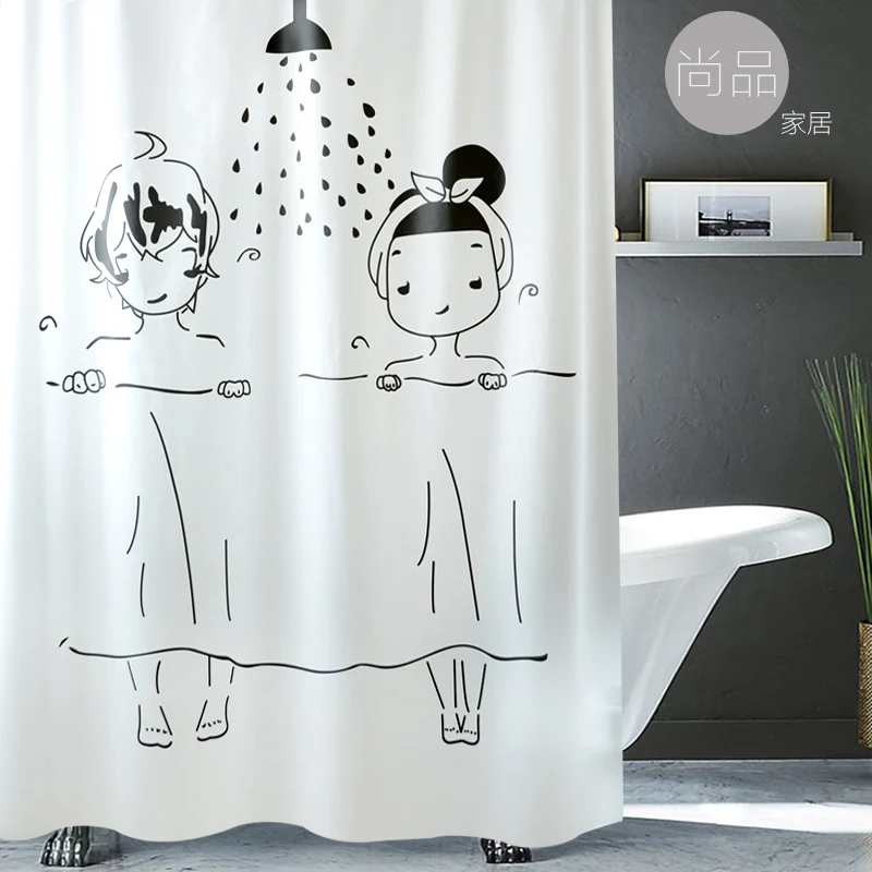 Modern Shower Curtains Cartoon Couple Pattern Shower Curtains Bath Curtain PEVA Waterproof Bathroom Curtain With Hooks
Modern Shower Curtains Cartoon Couple Pattern Shower Curtains Bath Curtain PEVA Waterproof Bathroom Curtain With Hooks