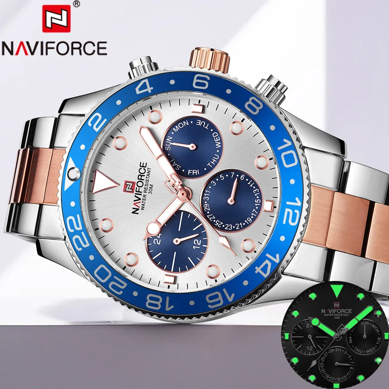 NAVIFORCE Top Brand Men Watch Waterproof Sport Military Wristwatch Stainless Steel Male Business Clock Relogio Masculino 9147
NAVIFORCE Top Brand Men Watch Waterproof Sport Military Wristwatch Stainless Steel Male Business Clock Relogio Masculino 9147