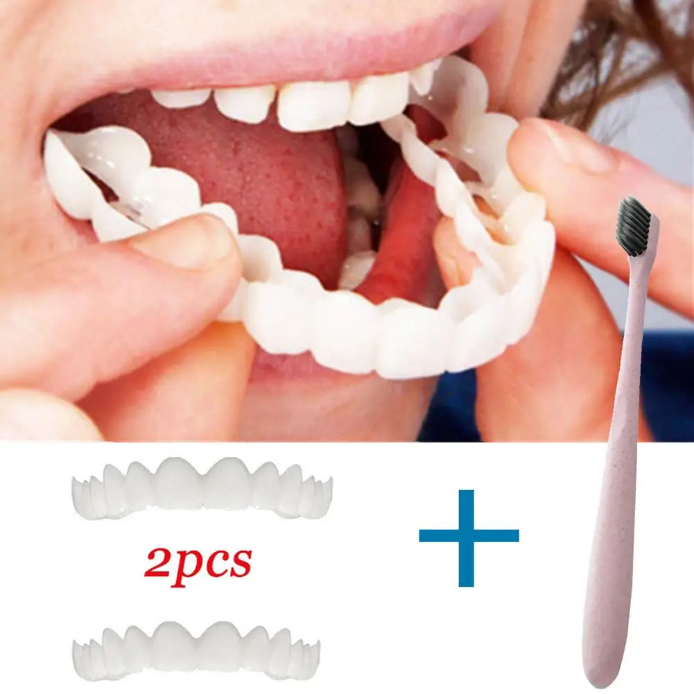 2Pcs/Set Comfort Fit White Fake Teeth Cover Denture Dental Kit with Toothbrush Denture Care White Easy to Use Comfort Fit Fake
2Pcs/Set Comfort Fit White Fake Teeth Cover Denture Dental Kit with Toothbrush Denture Care White Easy to Use Comfort Fit Fake