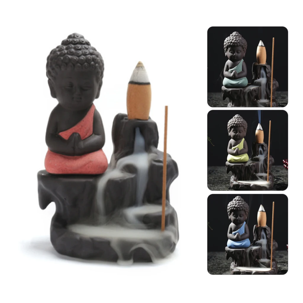 Burner The Little Monk Small Buddha Censer Ceramic Waterfall Backflow Incense Holder Home Decor Indoor Retro Style Various color
Burner The Little Monk Small Buddha Censer Ceramic Waterfall Backflow Incense Holder Home Decor Indoor Retro Style Various color