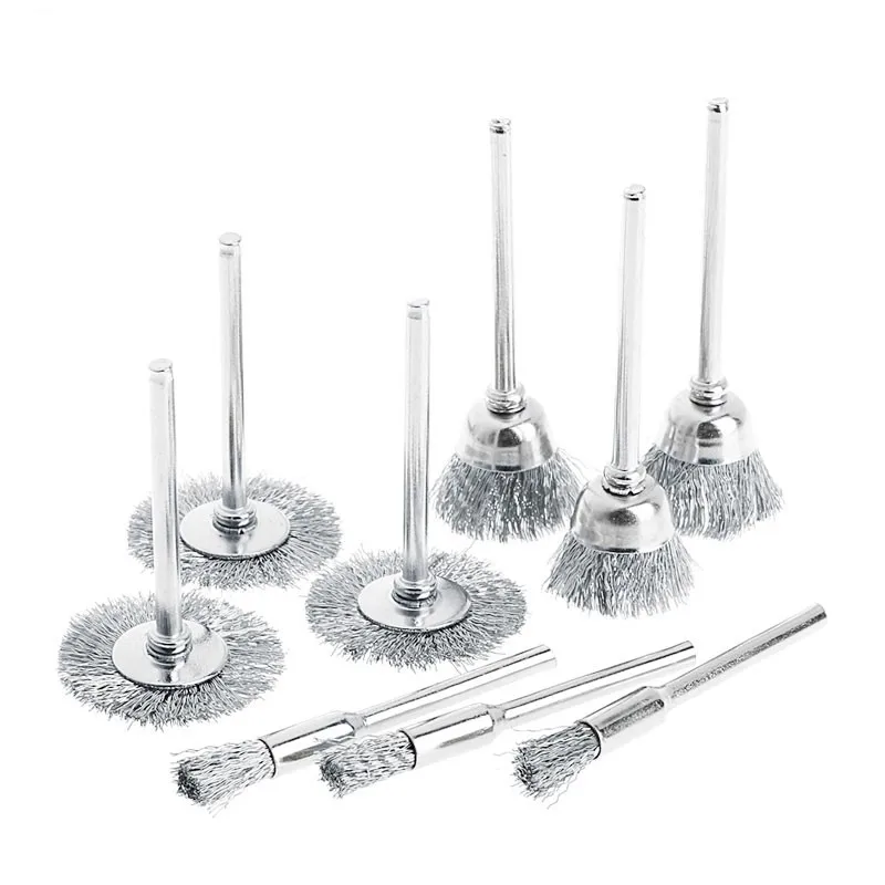 9pcs/lot Steel Brush Wire Wheel Brushes Die Grinder Rotary Electric Tool for Engraver
9pcs/lot Steel Brush Wire Wheel Brushes Die Grinder Rotary Electric Tool for Engraver