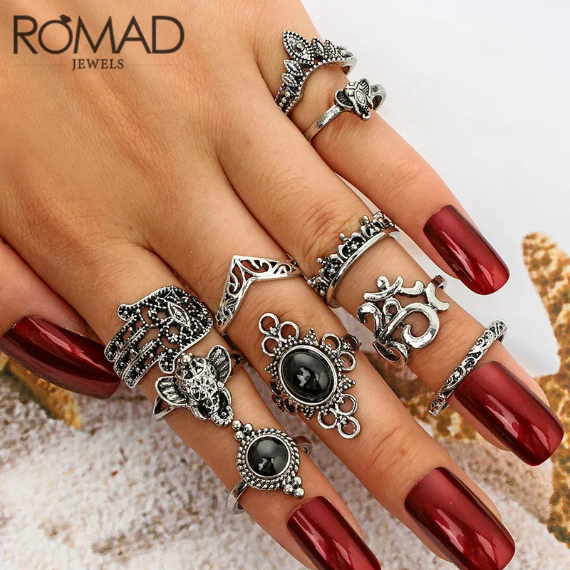 10/PCS Hot Vintage Black Stone Midi Ring Set for Women Antique Silver Color Crown Flower Knuckle Rings Bohemia Jewelry Rings Men
10/PCS Hot Vintage Black Stone Midi Ring Set for Women Antique Silver Color Crown Flower Knuckle Rings Bohemia Jewelry Rings Men