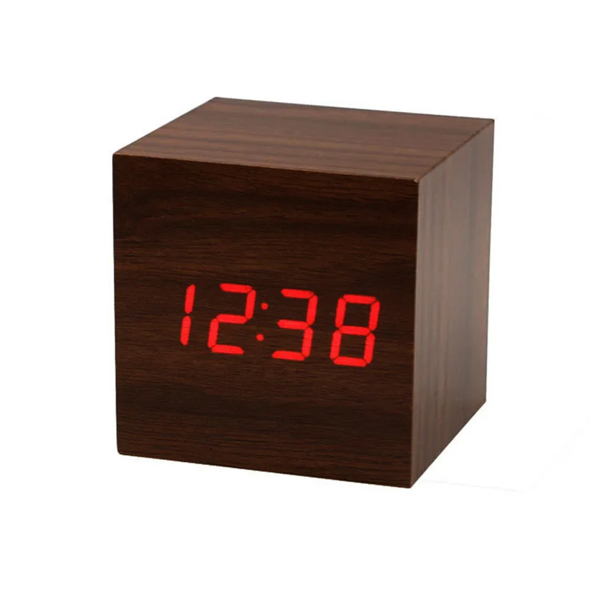 hot sale item 2019 Mini Cube Style Digital Red LED Wooden Wood Desk Alarm Brown Clock Voice Control #30
hot sale item 2019 Mini Cube Style Digital Red LED Wooden Wood Desk Alarm Brown Clock Voice Control #30