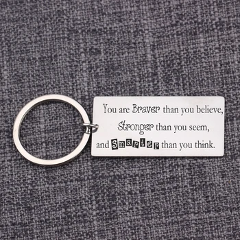 Inspirational Keychain You Are Braver Than You Believe Motivational Lettering Bag Charm Key Holder Jewelry Keyrings Accessories
Inspirational Keychain You Are Braver Than You Believe Motivational Lettering Bag Charm Key Holder Jewelry Keyrings Accessories