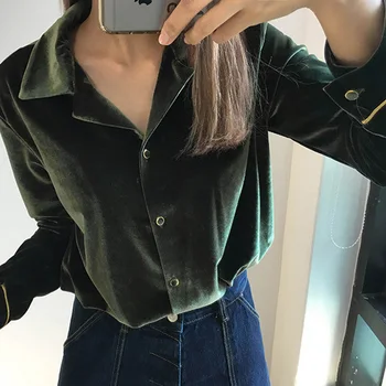 New women's spring Square Collar velvet Women Shirts Three Quarter Female Camisas Femininas Office Women Tops Blusas Femininas
New women's spring Square Collar velvet Women Shirts Three Quarter Female Camisas Femininas Office Women Tops Blusas Femininas