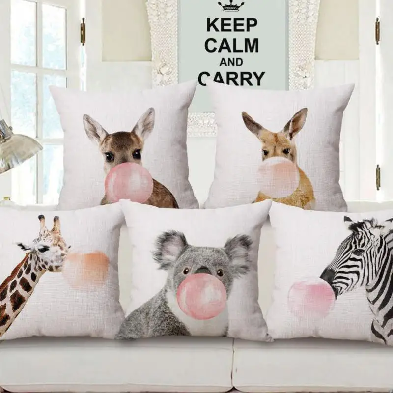 Cartoon Giraffe Throw Pillows Cute Animal Zebra Panda Rabbit Koala Cushion Pink Decoration Blowing Bubbles For Children Gift
Cartoon Giraffe Throw Pillows Cute Animal Zebra Panda Rabbit Koala Cushion Pink Decoration Blowing Bubbles For Children Gift