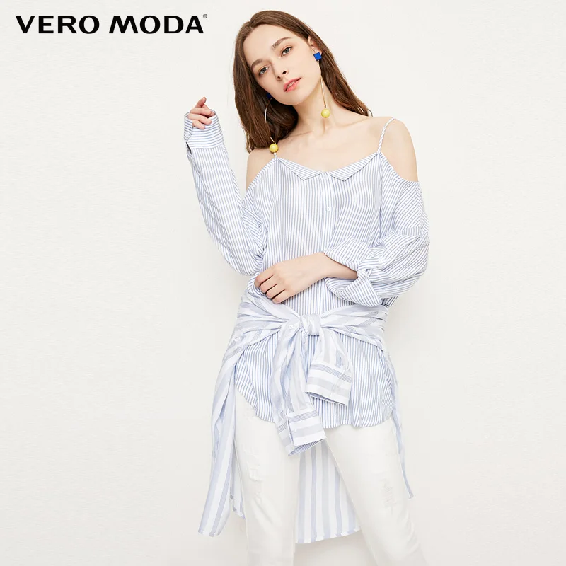 Vero Moda 2019 Women's Spring & Summer Striped Two-way Sleeves Two-piece Shirt |318205511 
Vero Moda 2019 Women's Spring & Summer Striped Two-way Sleeves Two-piece Shirt |318205511