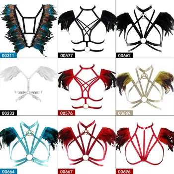 Harajuku Punk Harness Bra Feather Body Cage Angel Wings Strap Crop Top Breast Belt Lingerie Suspender Women Plus Size Dance Rave
Harajuku Punk Harness Bra Feather Body Cage Angel Wings Strap Crop Top Breast Belt Lingerie Suspender Women Plus Size Dance Rave