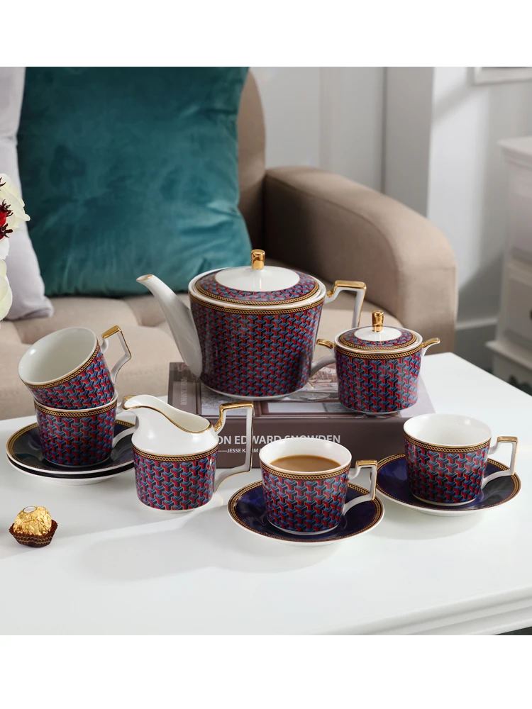 Bone China Coffee Set Byzantine court geometric pattern Tea Set Creamer Sugar Bowl Party Teapot Coffee Cup Tea Mug set
Bone China Coffee Set Byzantine court geometric pattern Tea Set Creamer Sugar Bowl Party Teapot Coffee Cup Tea Mug set