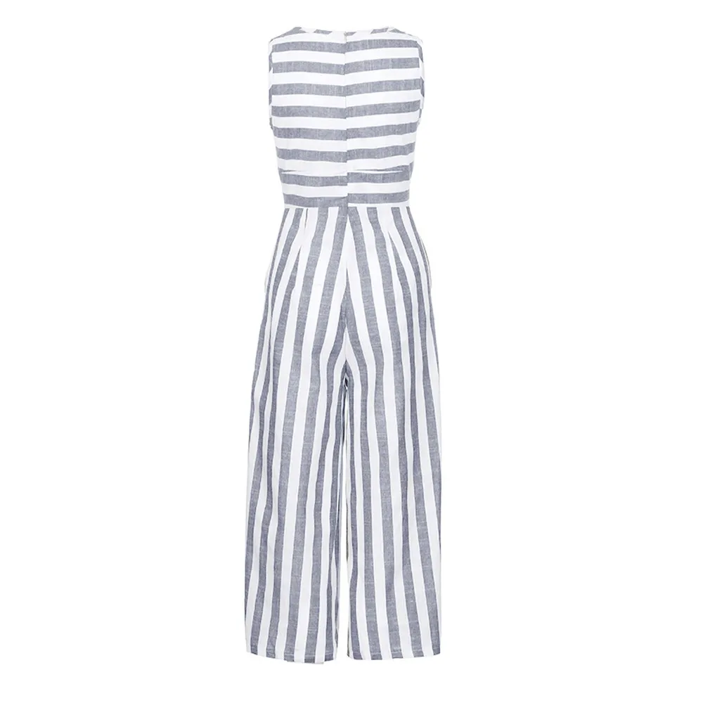  Jumpsuit Summer Women Sleeveless Striped Jumpsuit Casual Clubwear Wide Leg Elegant Pants Outfit  Jumpsuit combinai F#J06 (10)