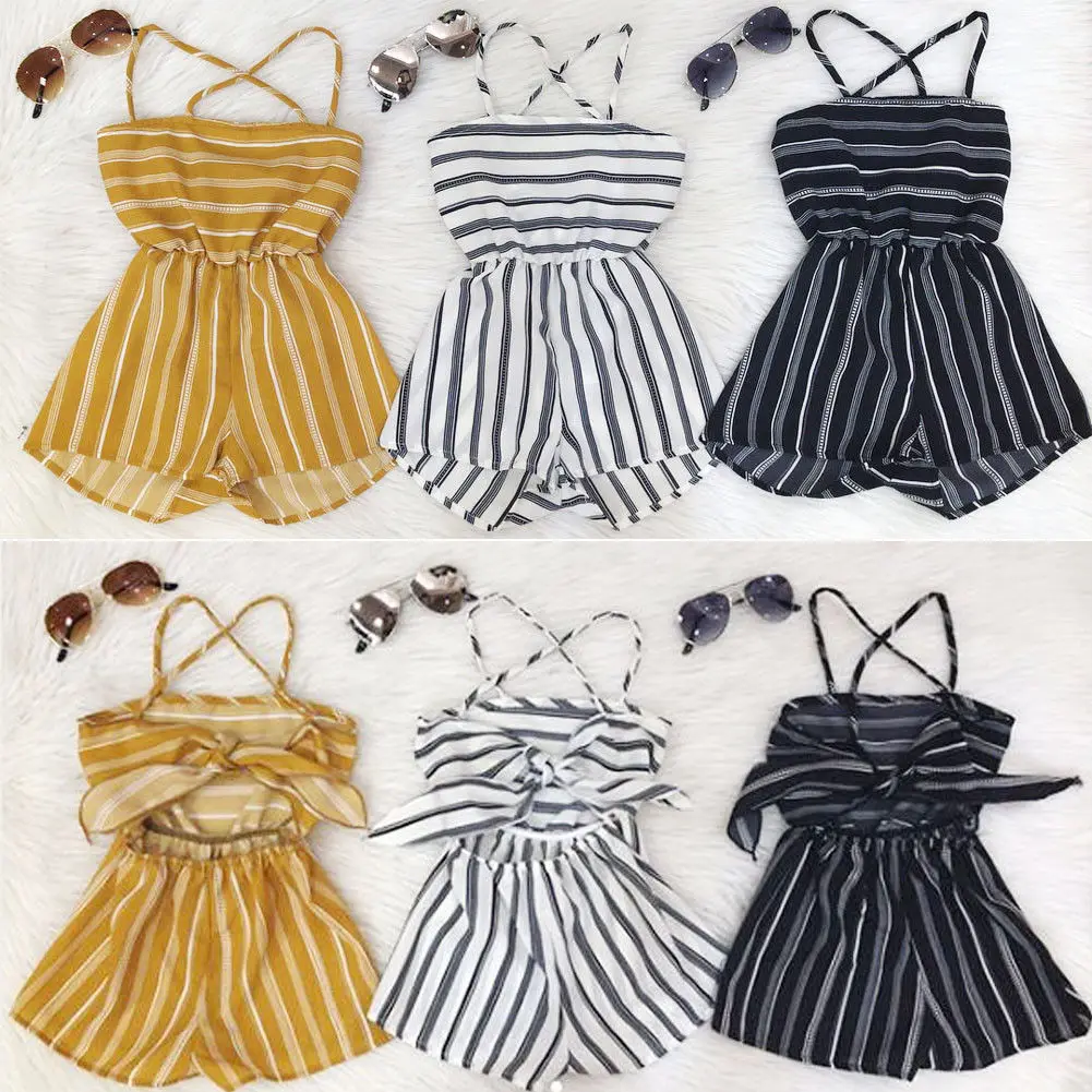 Summer Toddler Baby Kid Girl Off Shoulder Suspender Pants Stripe Romper Jumpsuit Playsuit 1-7yrs Outfit
Summer Toddler Baby Kid Girl Off Shoulder Suspender Pants Stripe Romper Jumpsuit Playsuit 1-7yrs Outfit