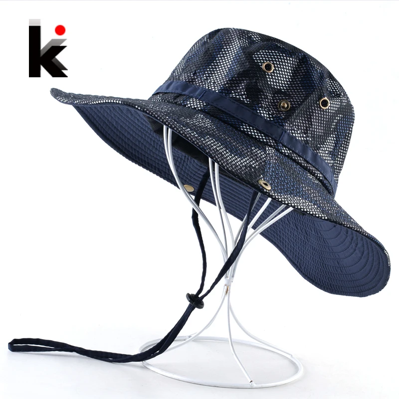 Summer Wide Brim Sun Hats Men Women Anti-UV Visor Caps Outdoor Camouflage Cap Fishing Hunting Breathable Mesh Chapeu masculino
Summer Wide Brim Sun Hats Men Women Anti-UV Visor Caps Outdoor Camouflage Cap Fishing Hunting Breathable Mesh Chapeu masculino