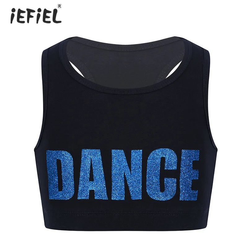 Fashion Kids Girls Crop Top Sleeveless Racer Back Shiny Letters Printed Crop Top Bra for Dance Stage Performance Workout T-shirt
Fashion Kids Girls Crop Top Sleeveless Racer Back Shiny Letters Printed Crop Top Bra for Dance Stage Performance Workout T-shirt