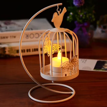 Fashion Creative White Birdcage Candlestick Candle Metal Crafts Romantic Figurine Gift hang on tree or wall Home decoration
Fashion Creative White Birdcage Candlestick Candle Metal Crafts Romantic Figurine Gift hang on tree or wall Home decoration