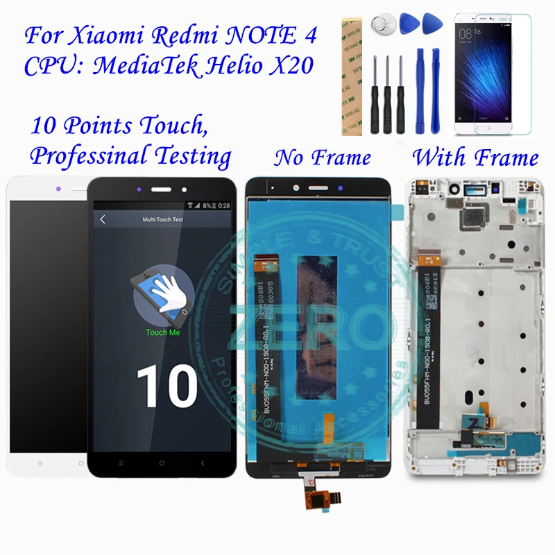 For Xiaomi Redmi Note 4 MediaTek LCD Display Frame Complete Touch Screen Panel Redmi note4 Note 4 MTK LCD Digitizer Spare Parts
For Xiaomi Redmi Note 4 MediaTek LCD Display Frame Complete Touch Screen Panel Redmi note4 Note 4 MTK LCD Digitizer Spare Parts