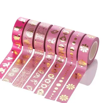 Gold Stamping Pink Washi Tape 15MM*10M Kawaii Adhesive Tape For Home Decoration Scrapbooking Tools
Gold Stamping Pink Washi Tape 15MM*10M Kawaii Adhesive Tape For Home Decoration Scrapbooking Tools