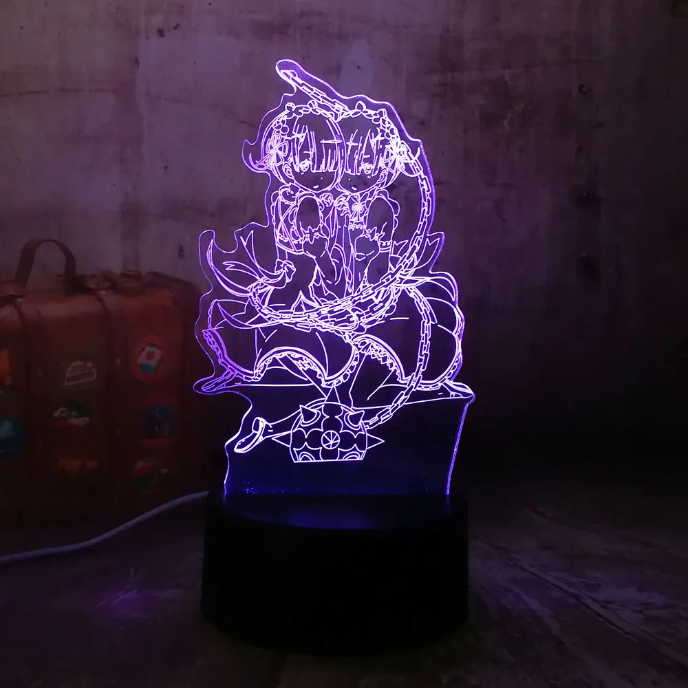 New 2018 Baby Kawaii Cute Ram and Rem Cartoon 7 Color Change Table Desk Lamp 3D LED Night Light Decor Holiday Gift for Girl Kids
New 2018 Baby Kawaii Cute Ram and Rem Cartoon 7 Color Change Table Desk Lamp 3D LED Night Light Decor Holiday Gift for Girl Kids