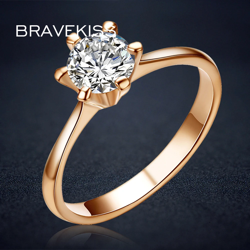 BRAVEKISS Vintage Rose Gold Color Promise Engagement Rings for Women Round CZ Stone Solitaire Ring Wedding Bands Jewel BJR0012A
BRAVEKISS Vintage Rose Gold Color Promise Engagement Rings for Women Round CZ Stone Solitaire Ring Wedding Bands Jewel BJR0012A