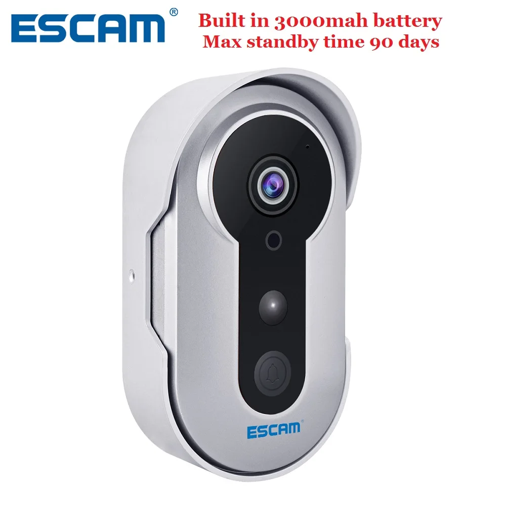 

ESCAM Doorbell QF220 1280x960 High Resolution Built In 3000 MAH Battery Infrared Wireless Smart Doorbell 960P P2P IP Camera