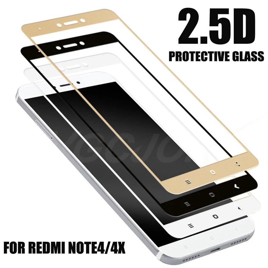 

2.5D Full Cover Tempered Glass For Xiaomi Redmi Note 4 4X Redmi Note4 Pro Note 4X Global Version Screen Protector Toughened Film