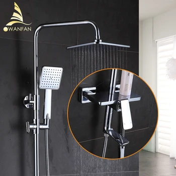 Shower Faucet Brass Chrome Wall Mounted Bathtub Faucet Rain Shower Head Square Handheld Slide Bar Bathroom Mixer Tap Set 877003
Shower Faucet Brass Chrome Wall Mounted Bathtub Faucet Rain Shower Head Square Handheld Slide Bar Bathroom Mixer Tap Set 877003