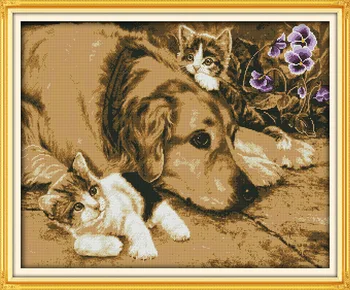 Intimate partner dog and cats Printed Canvas DMC Counted Cross Stitch Kits printed Cross-stitch set Embroidery Needlework
Intimate partner dog and cats Printed Canvas DMC Counted Cross Stitch Kits printed Cross-stitch set Embroidery Needlework