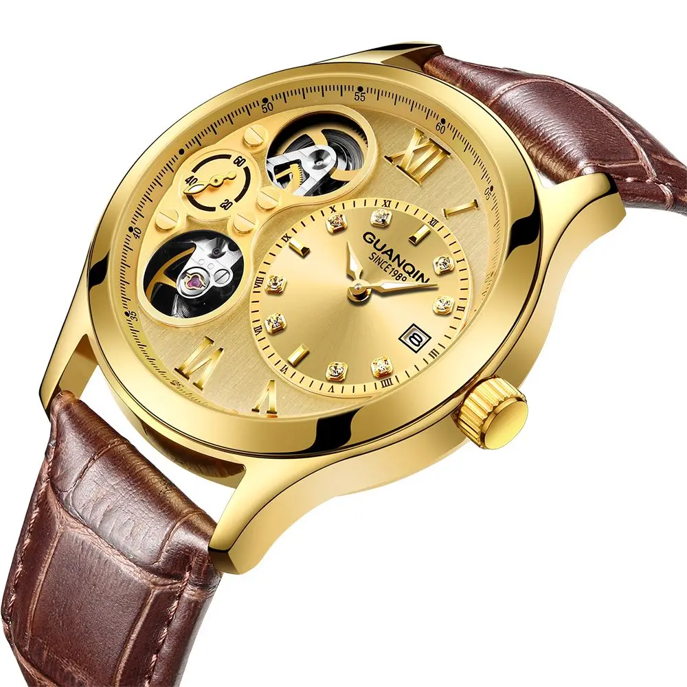 GUANQIN New 2019 watch men Mechanical Automatic top brand luxury clock men waterproof skeleton Double movement Gold Men watches
GUANQIN New 2019 watch men Mechanical Automatic top brand luxury clock men waterproof skeleton Double movement Gold Men watches