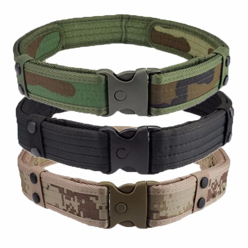 NEW Men Belts Luxury Woodland Camouflage Waistband Tactical Military Hunting Belts Accessories High Quality 1