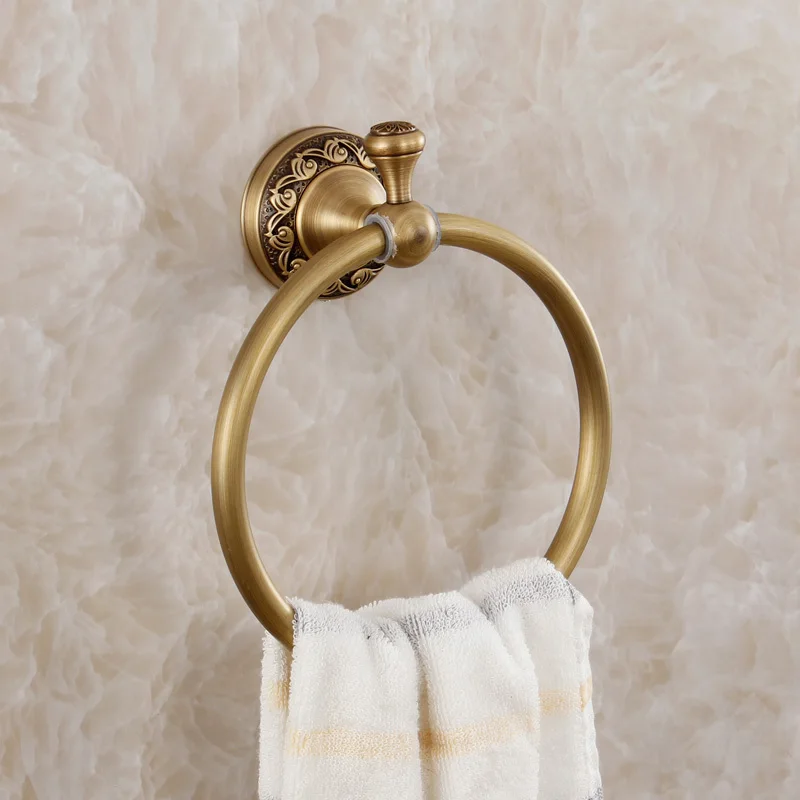 Фото Европейский античный ванной стены меди кольца для полотенец висит | Кольца для полотенец (32613421383)