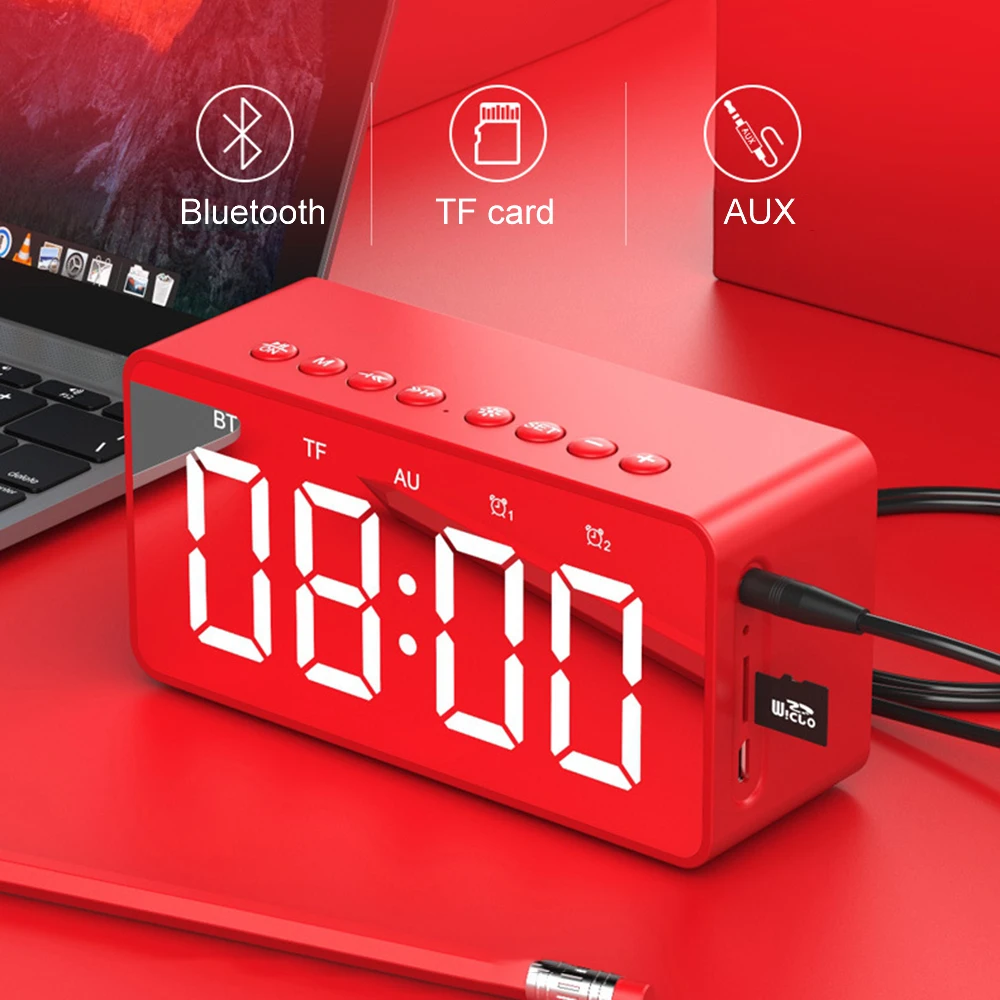 Portable Bluetooth Speaker Super Bass Wireless Stereo Speakers Support TF AUX mirror Alarm Clock for Phone Computer
Portable Bluetooth Speaker Super Bass Wireless Stereo Speakers Support TF AUX mirror Alarm Clock for Phone Computer
