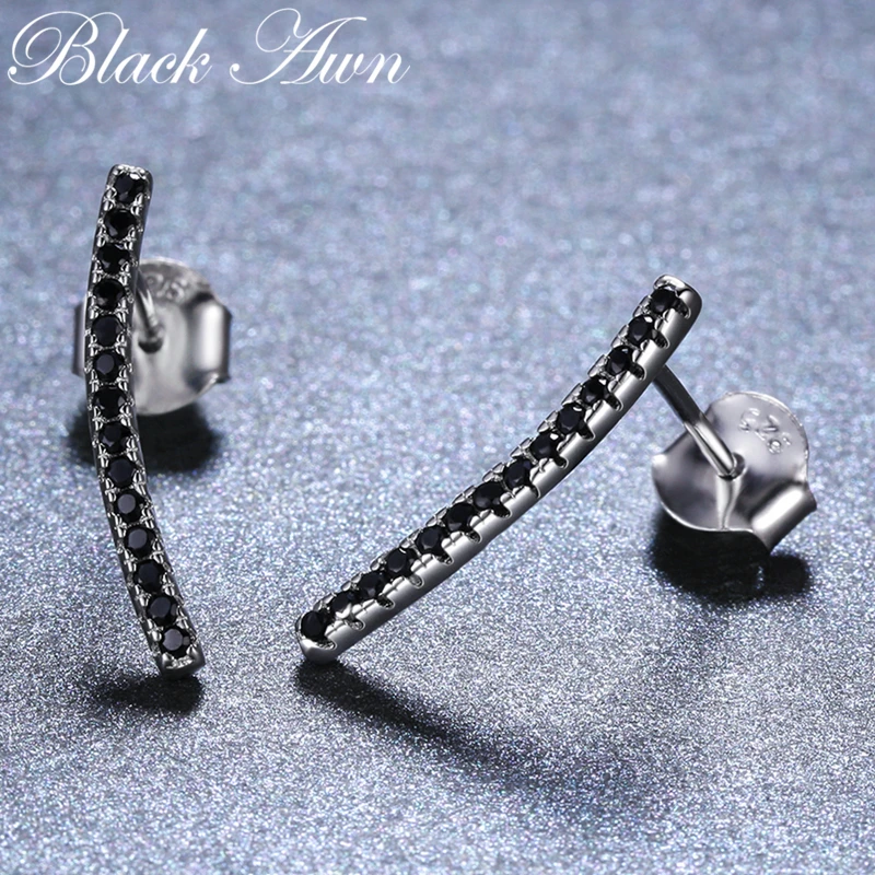 Simple 100% Genuine 925 Sterling Silver Jewelry Black Spinel Stone Star Cute Party Stud Earrings for Women Bijoux Femme I021
Simple 100% Genuine 925 Sterling Silver Jewelry Black Spinel Stone Star Cute Party Stud Earrings for Women Bijoux Femme I021