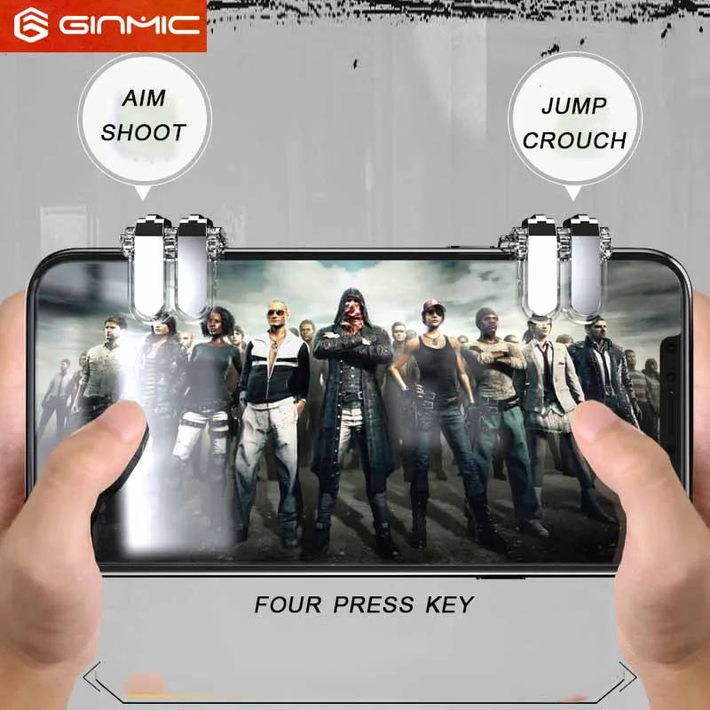 C15 Mobile Game Fire Button Aim Key joystick Smart phone Mobile Game Trigger L1R1 Controller for PUBG Four button version
C15 Mobile Game Fire Button Aim Key joystick Smart phone Mobile Game Trigger L1R1 Controller for PUBG Four button version