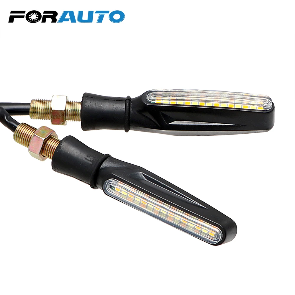 FORAUTO A pair Mini 15 LED Motorcycle Bike Turn Signal Light Yellow and White Lighting Indicator Blinker Two-color Flow Mode
FORAUTO A pair Mini 15 LED Motorcycle Bike Turn Signal Light Yellow and White Lighting Indicator Blinker Two-color Flow Mode